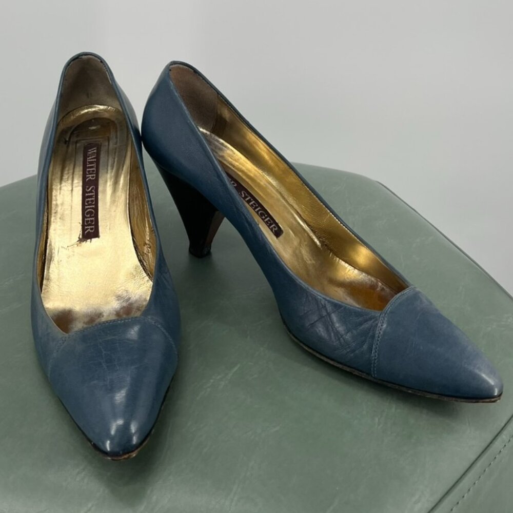 Walter Steiger Blue Pumps Vintage Made in Italy size 6B